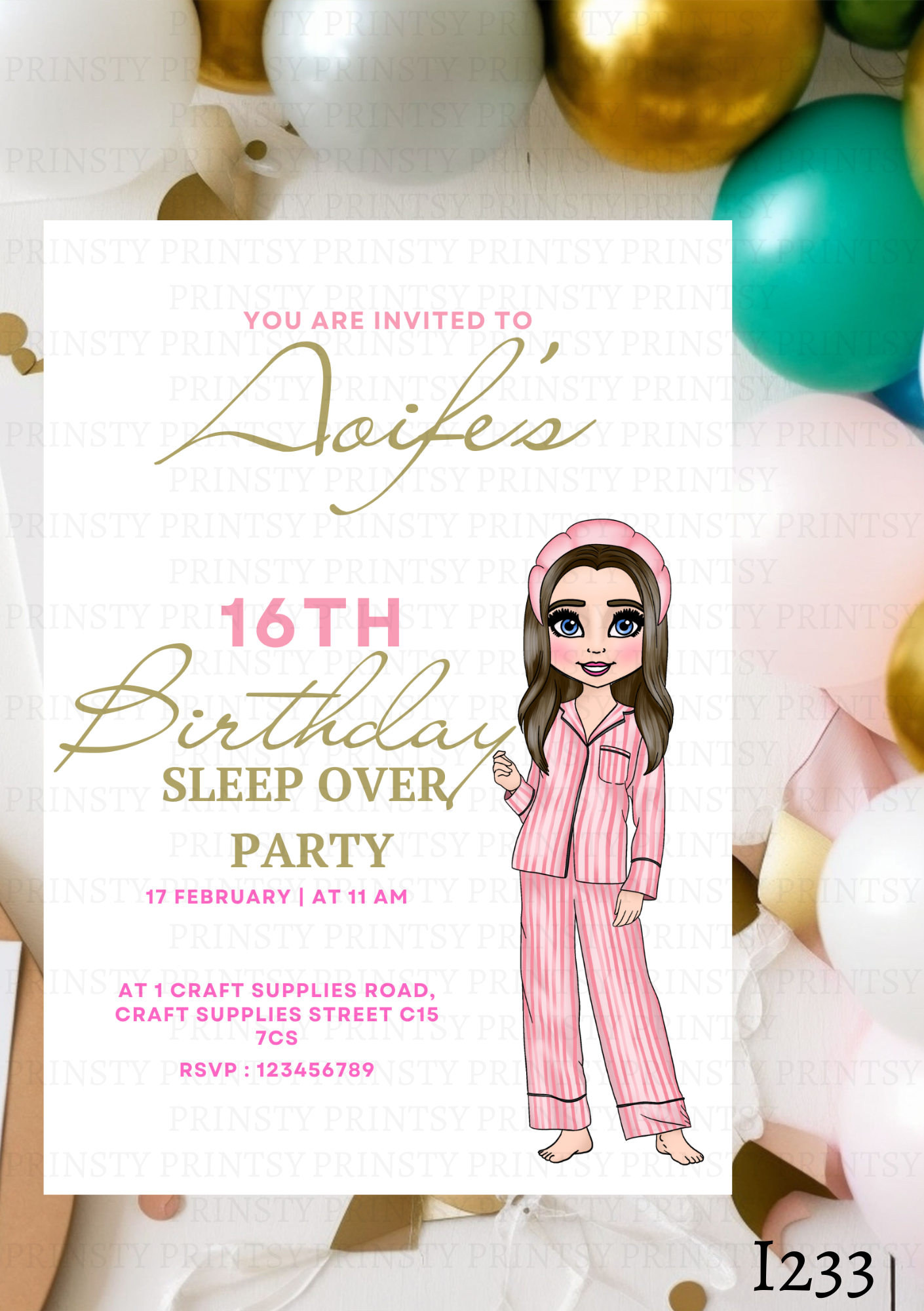 Make Up Dolly Invite