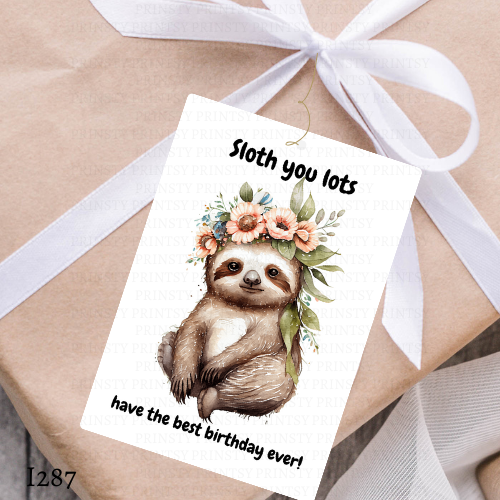 Sloth Gift Label