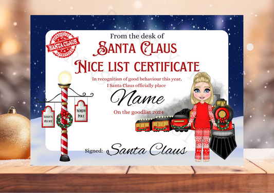 Dolly & Dude Nice List Certificate