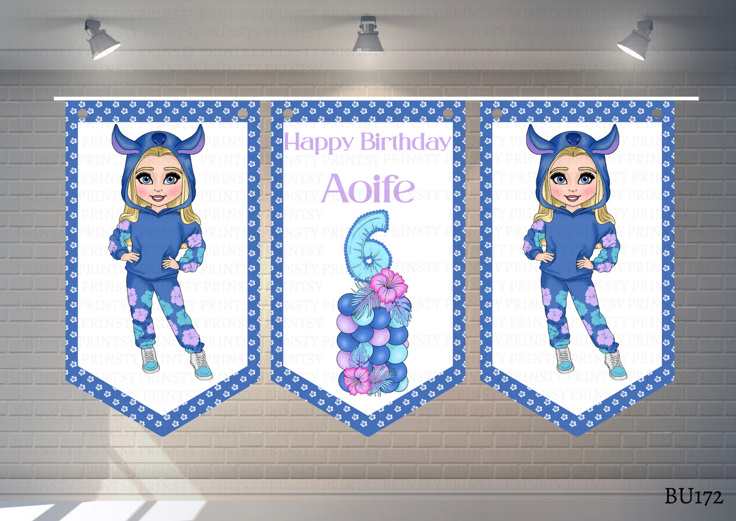 Blue Hawaiian Dolly Bunting