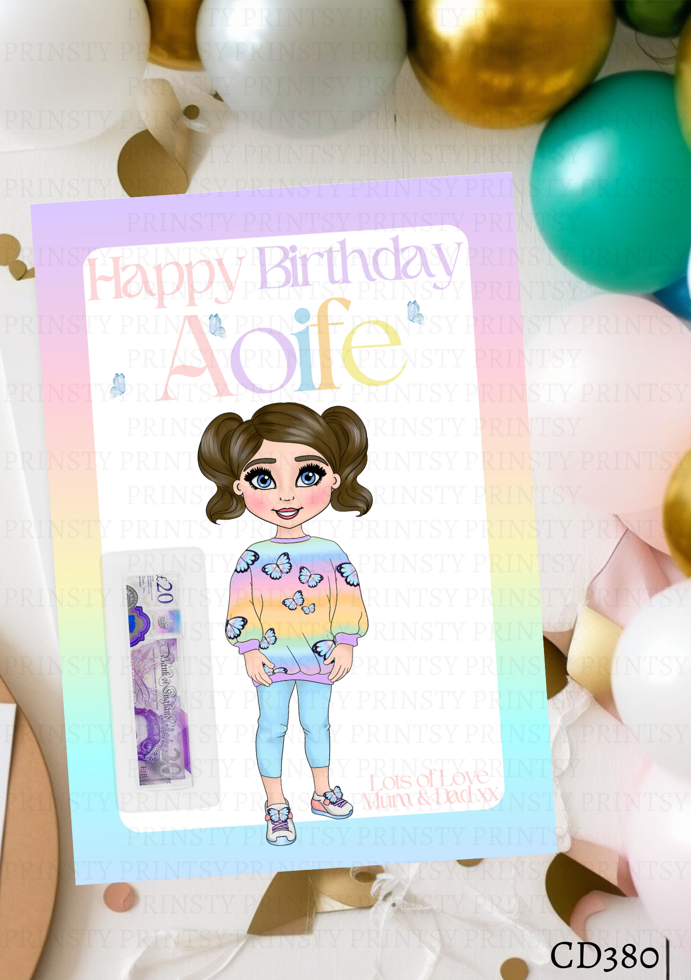 Butterfly Dolly Money Card