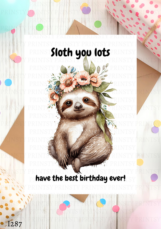 Sloth Celebration Card