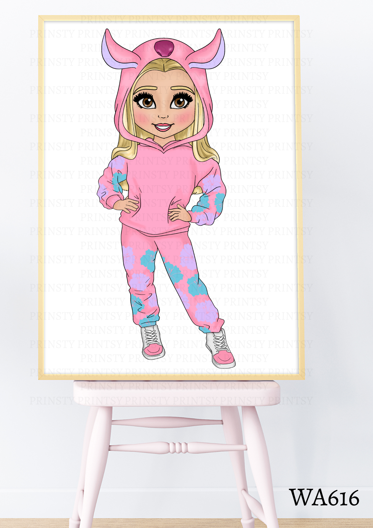Pink Hawaiian Dolly Wall Art