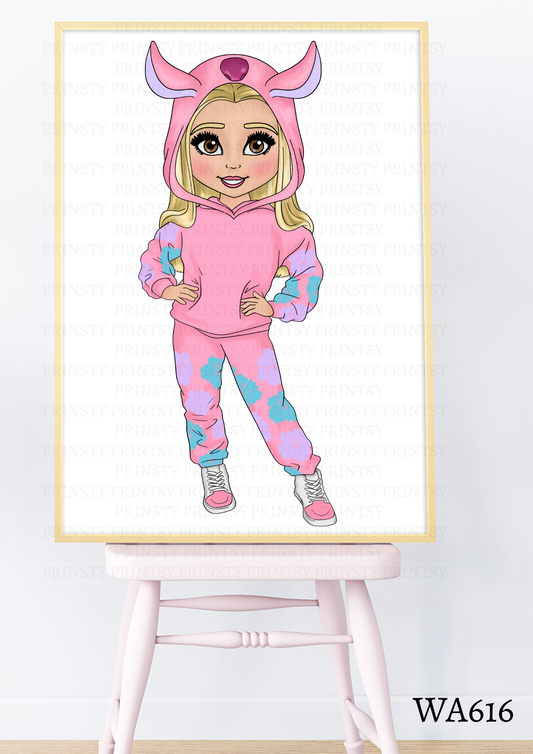 Pink Hawaiian Dolly Wall Art