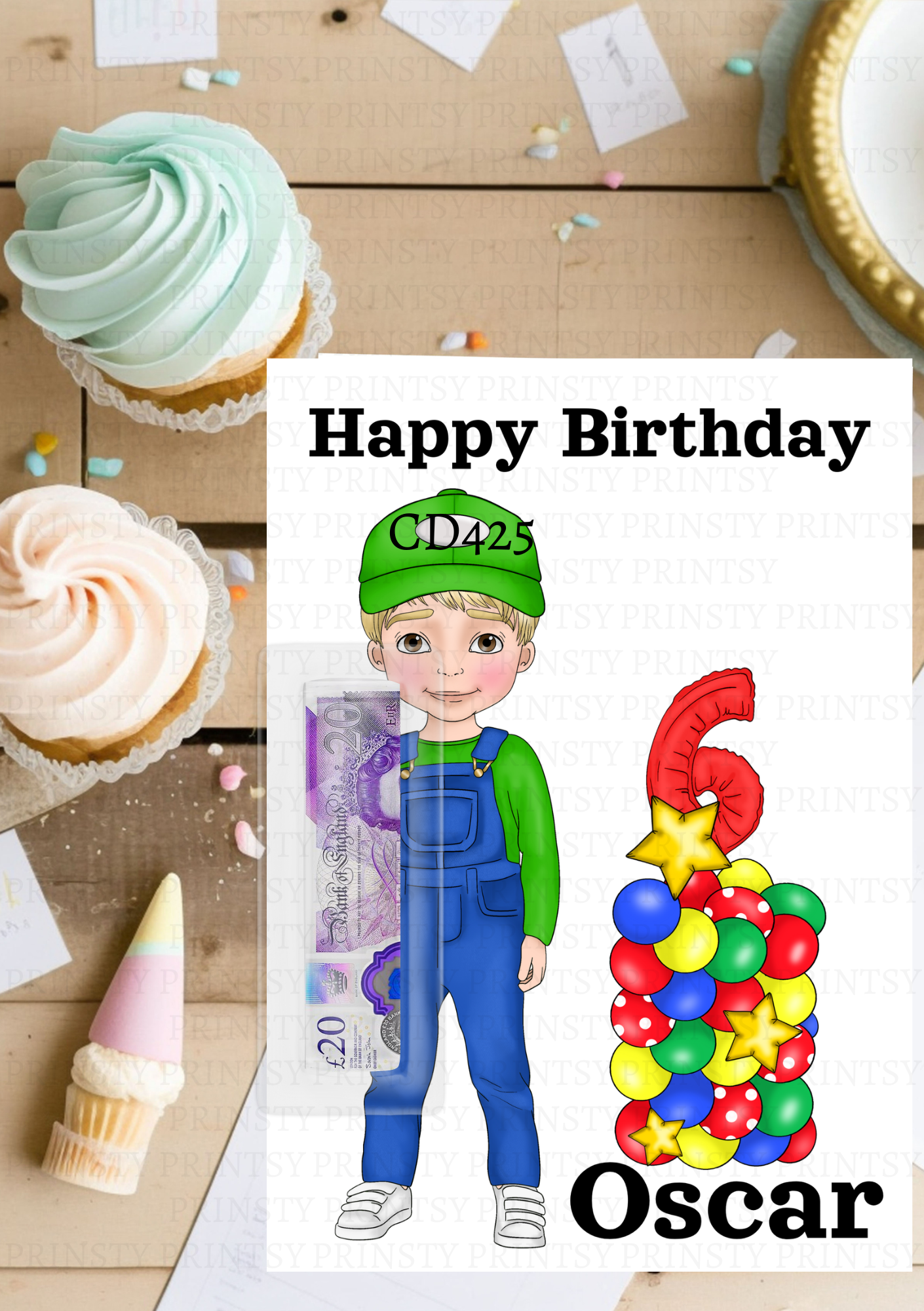 Green and Red Dungarees Dude Money Card