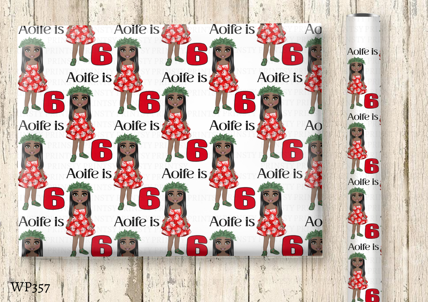 Red Hawaiian Dolly Wrapping Paper