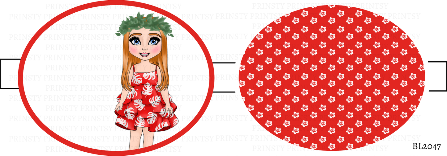 Red Hawaiian Dolly Bow Loop