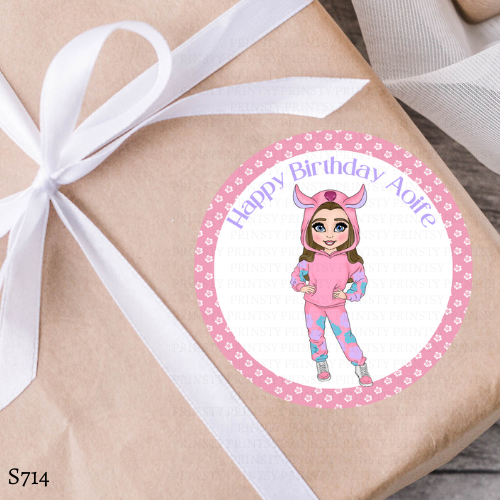 Pink Hawaiian Dolly Sticker Sheet