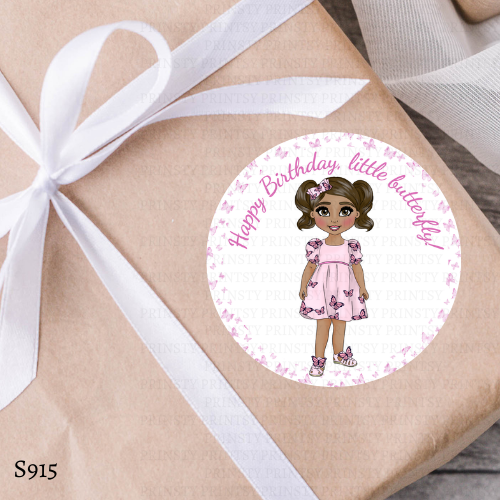 Pink Butterfly Dolly Sticker Sheet