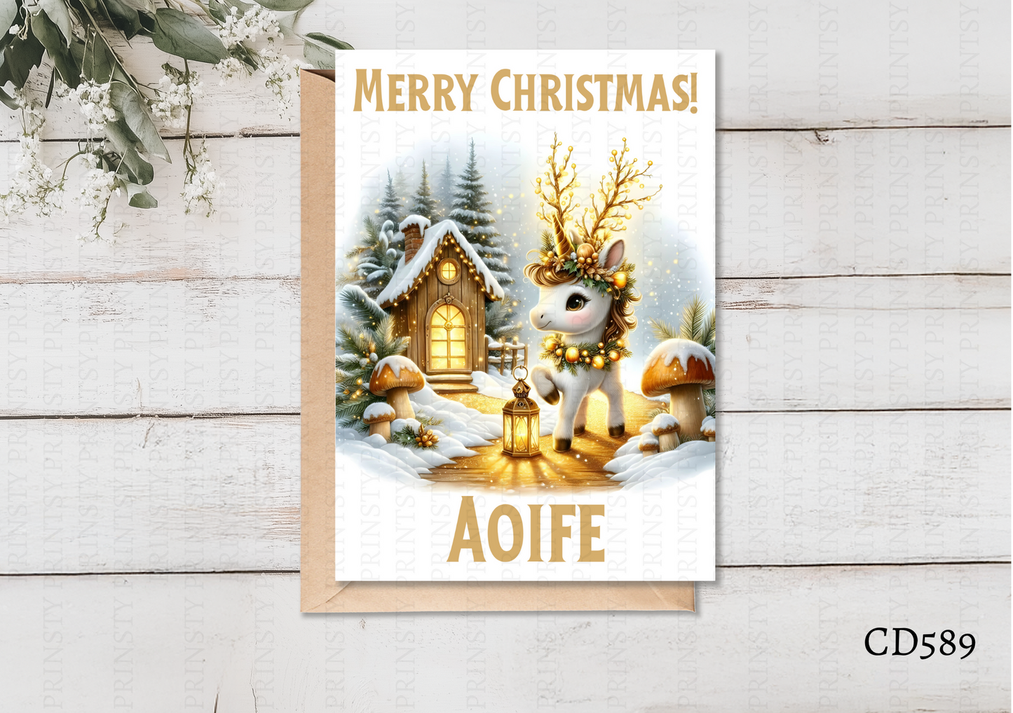 Christmas Unicorn Celebration Card
