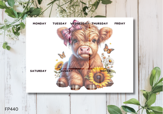 Highland Cow Weekly Planner