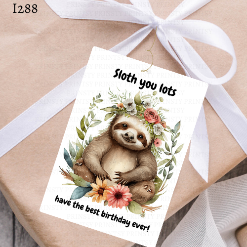 Sloth Gift Label
