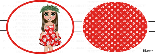 Red Hawaiian Dolly Bow Loop