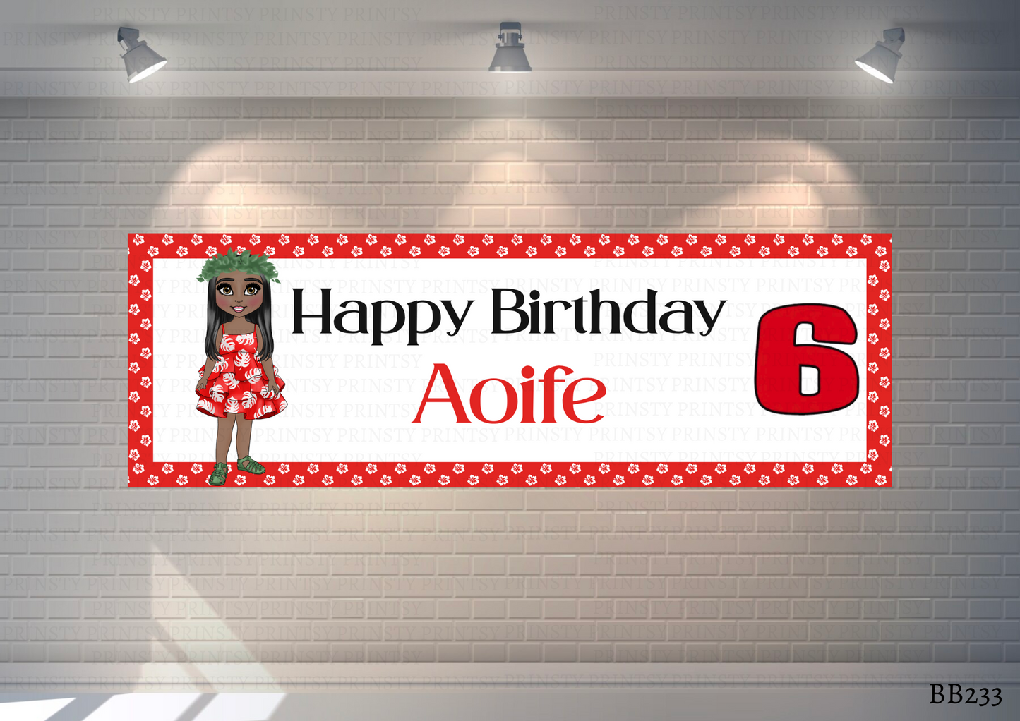 Red Hawaiian Dolly Banner