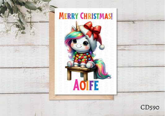 Christmas Unicorn Celebration Card