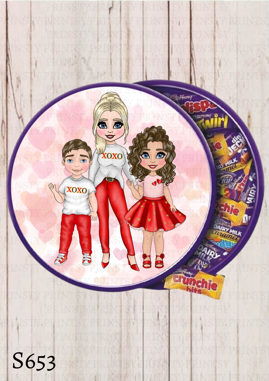 Dolly Valentines Chocolate Tub Sticker