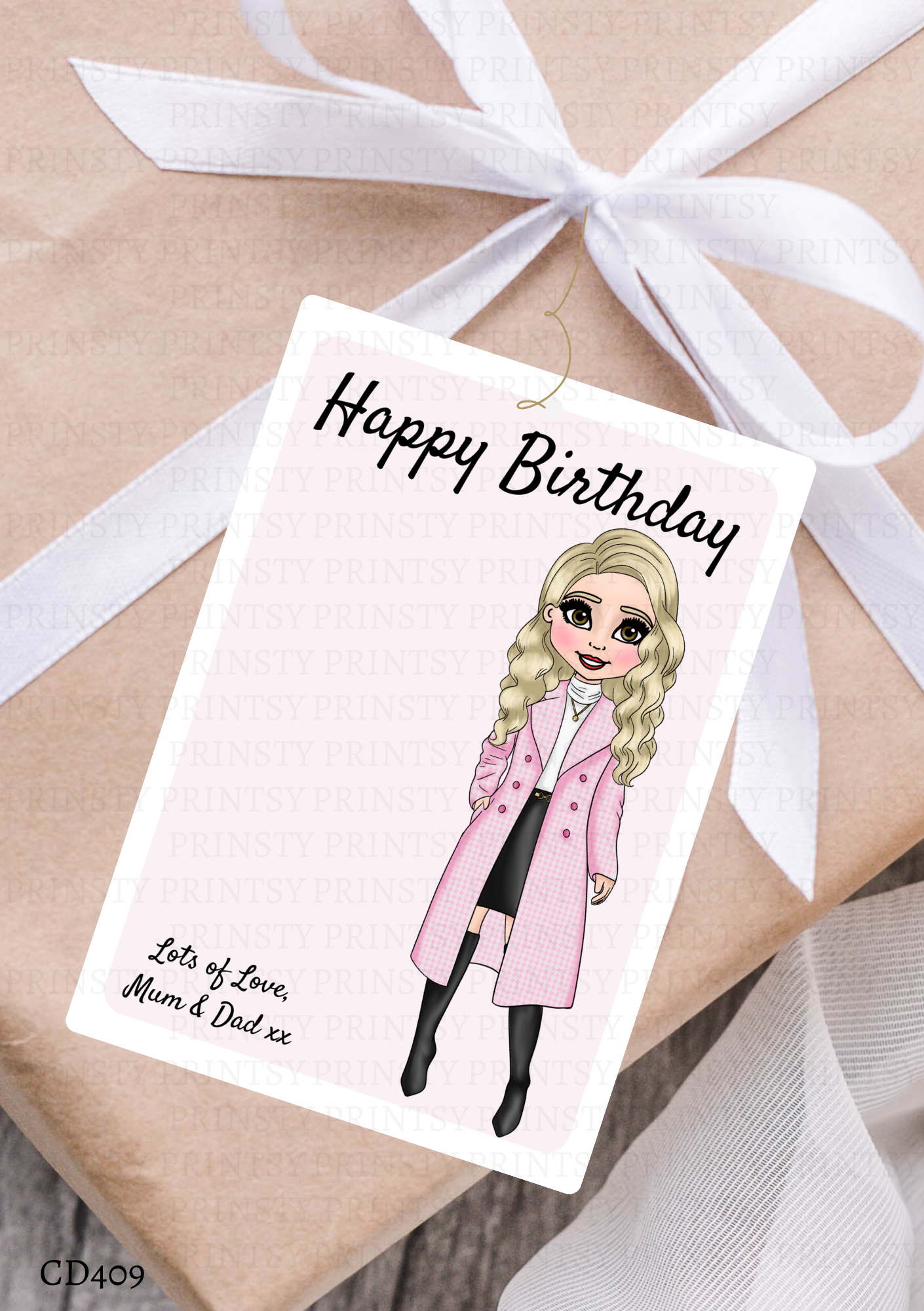 Elegant Dolly Gift Label