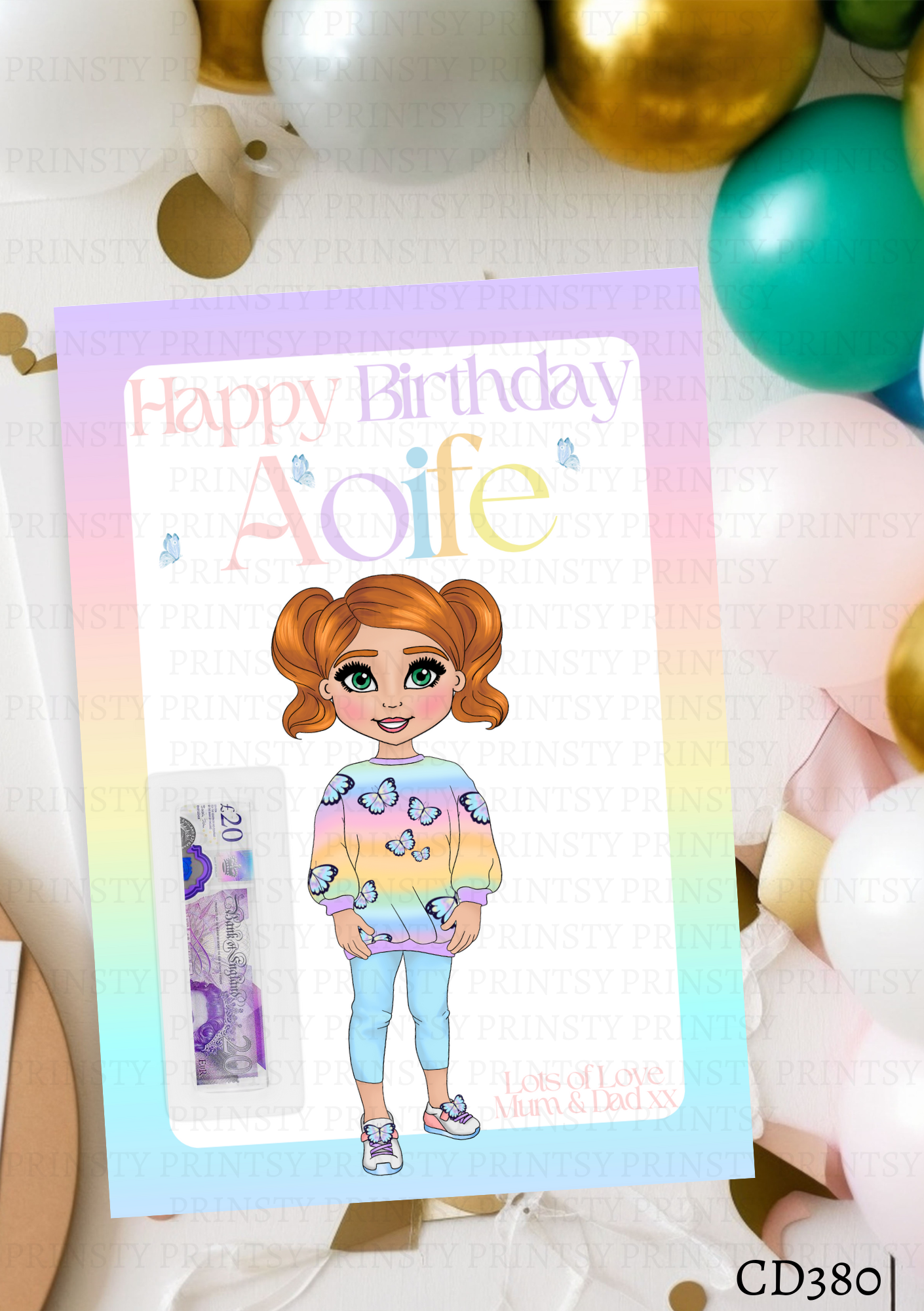 Butterfly Dolly Money Card