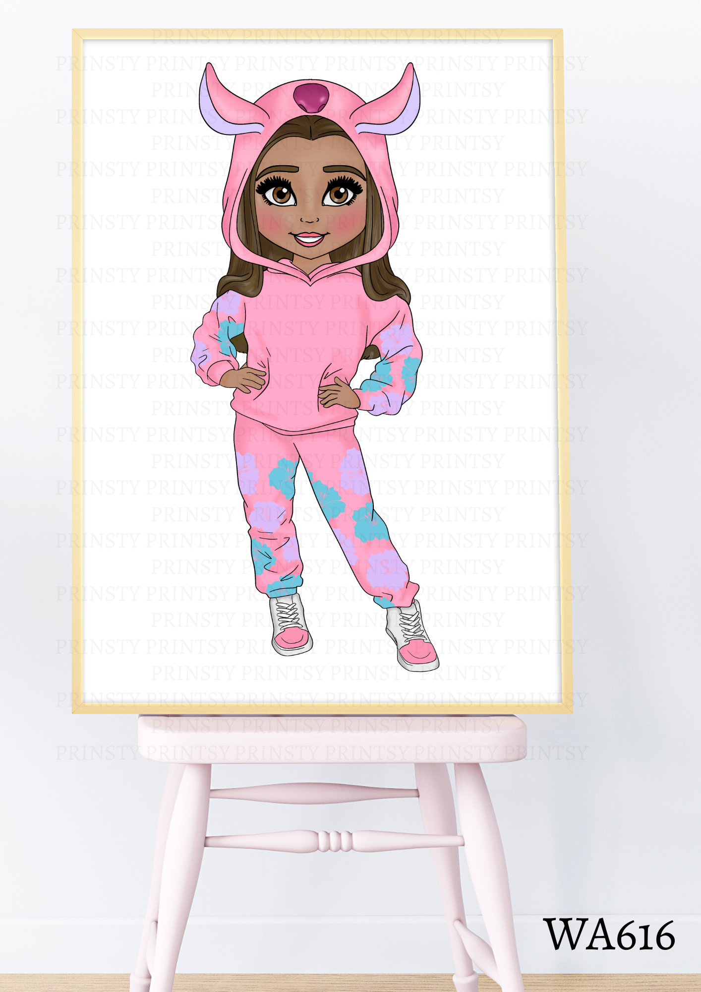 Pink Hawaiian Dolly Wall Art