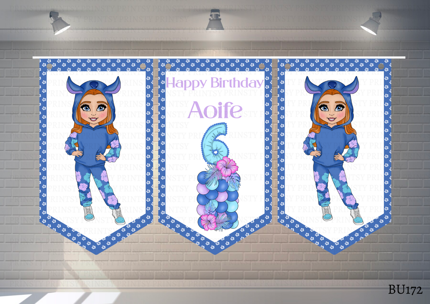 Blue Hawaiian Dolly Bunting
