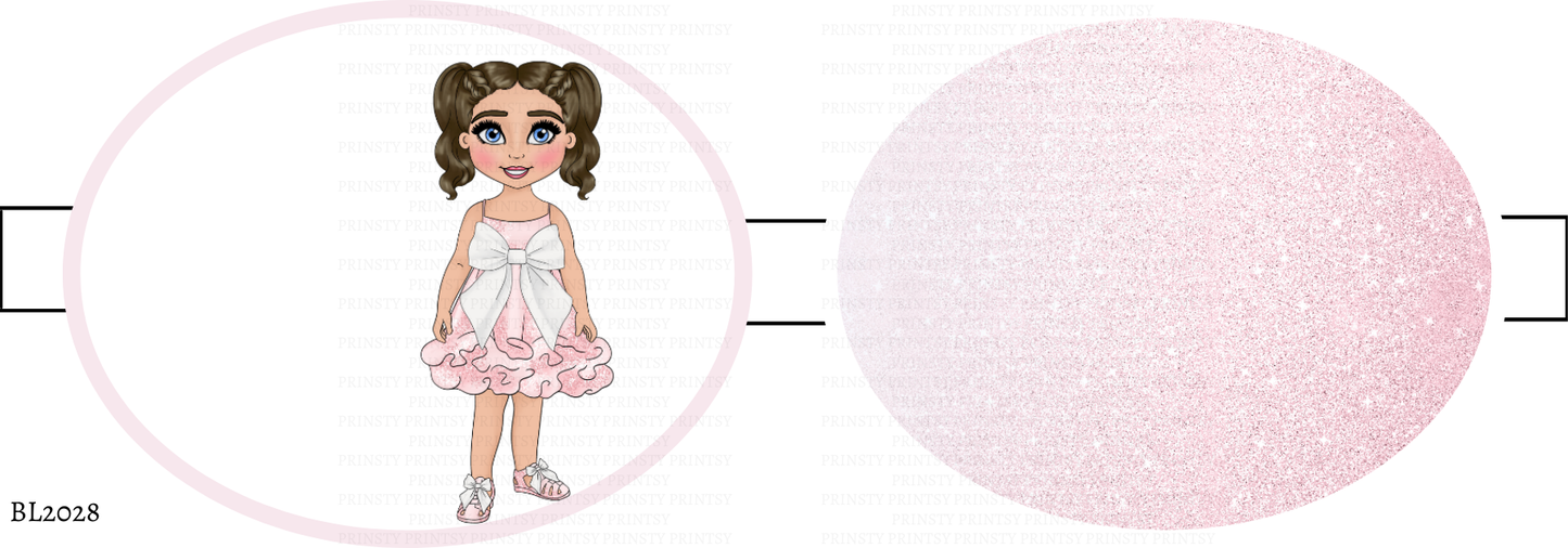 Pink & White Bow Dolly Bow Loop