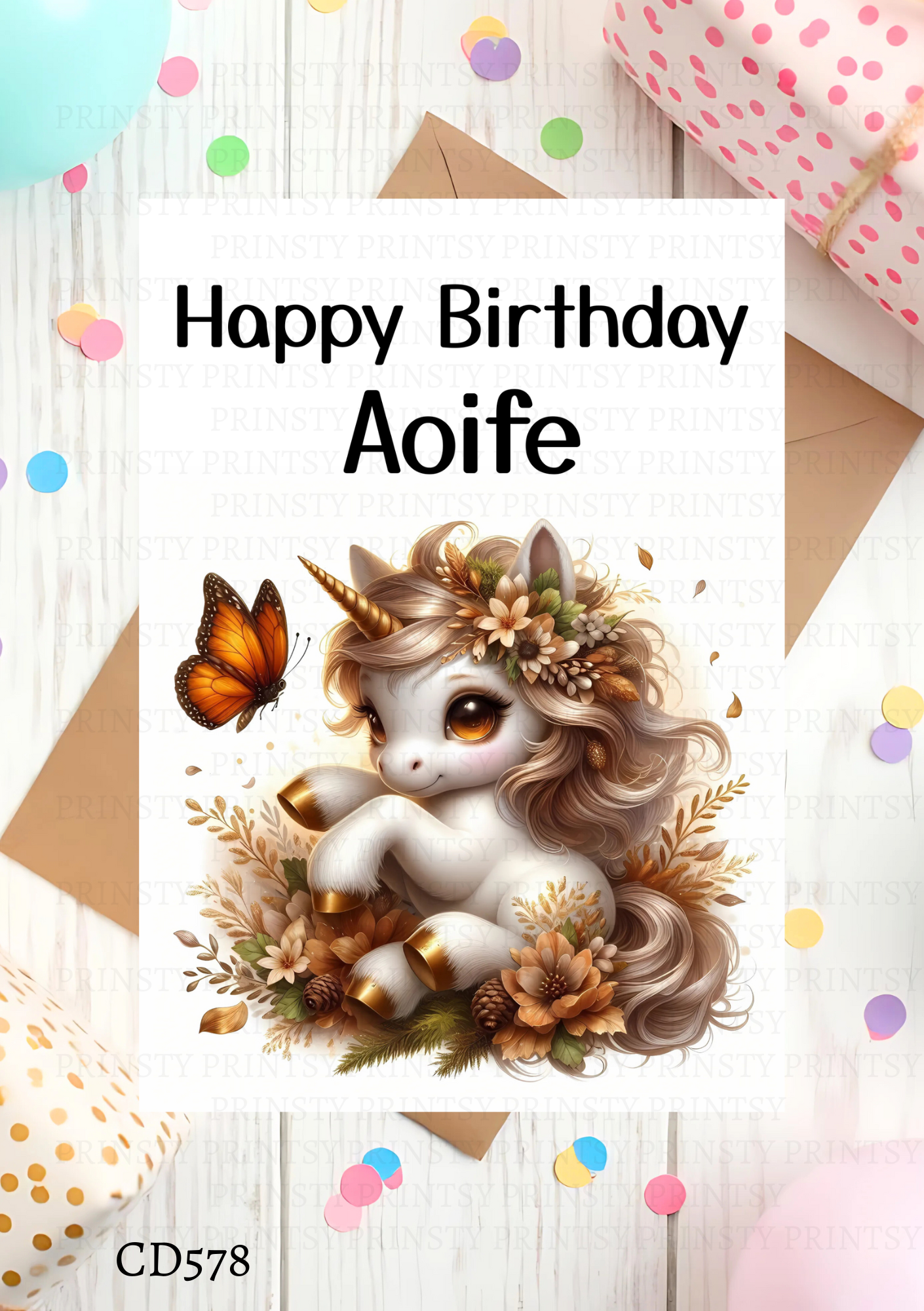 Autumn Unicorn Celebration Card