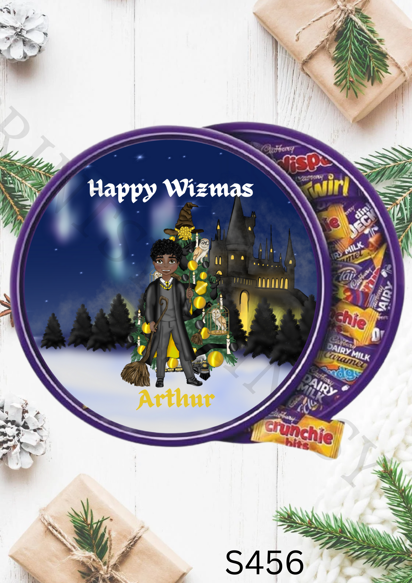 Dude Christmas Wizard Chocolate Tub Sticker