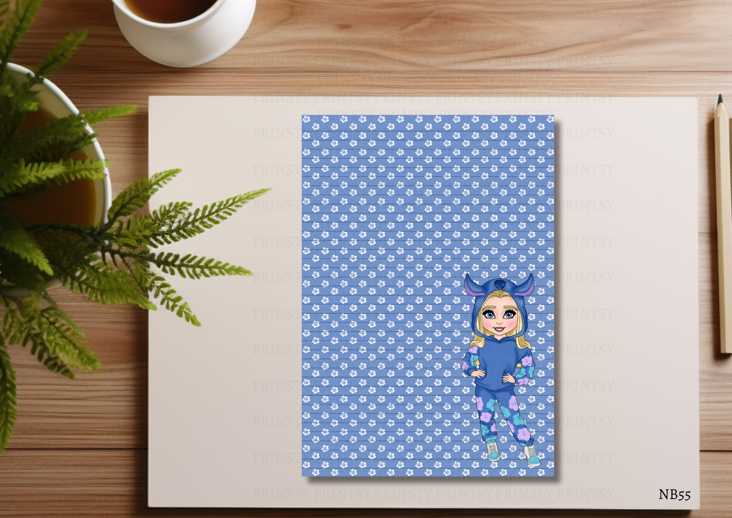 Blue Hawaiian Dolly Note Book