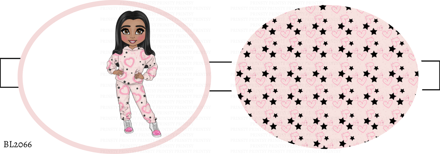 Pink Heart Graffiti Dolly Bow Loop