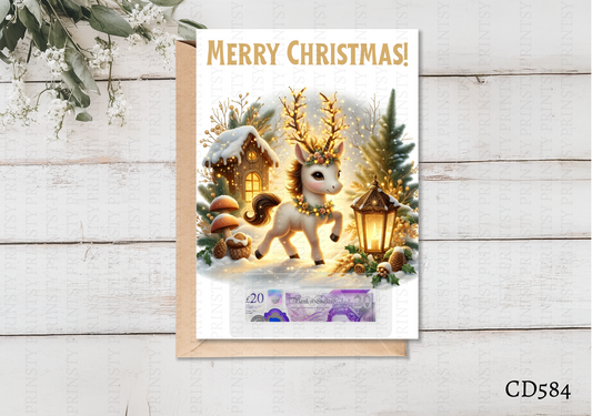 Christmas Unicorn Money Card
