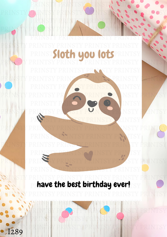 Sloth Celebration Card