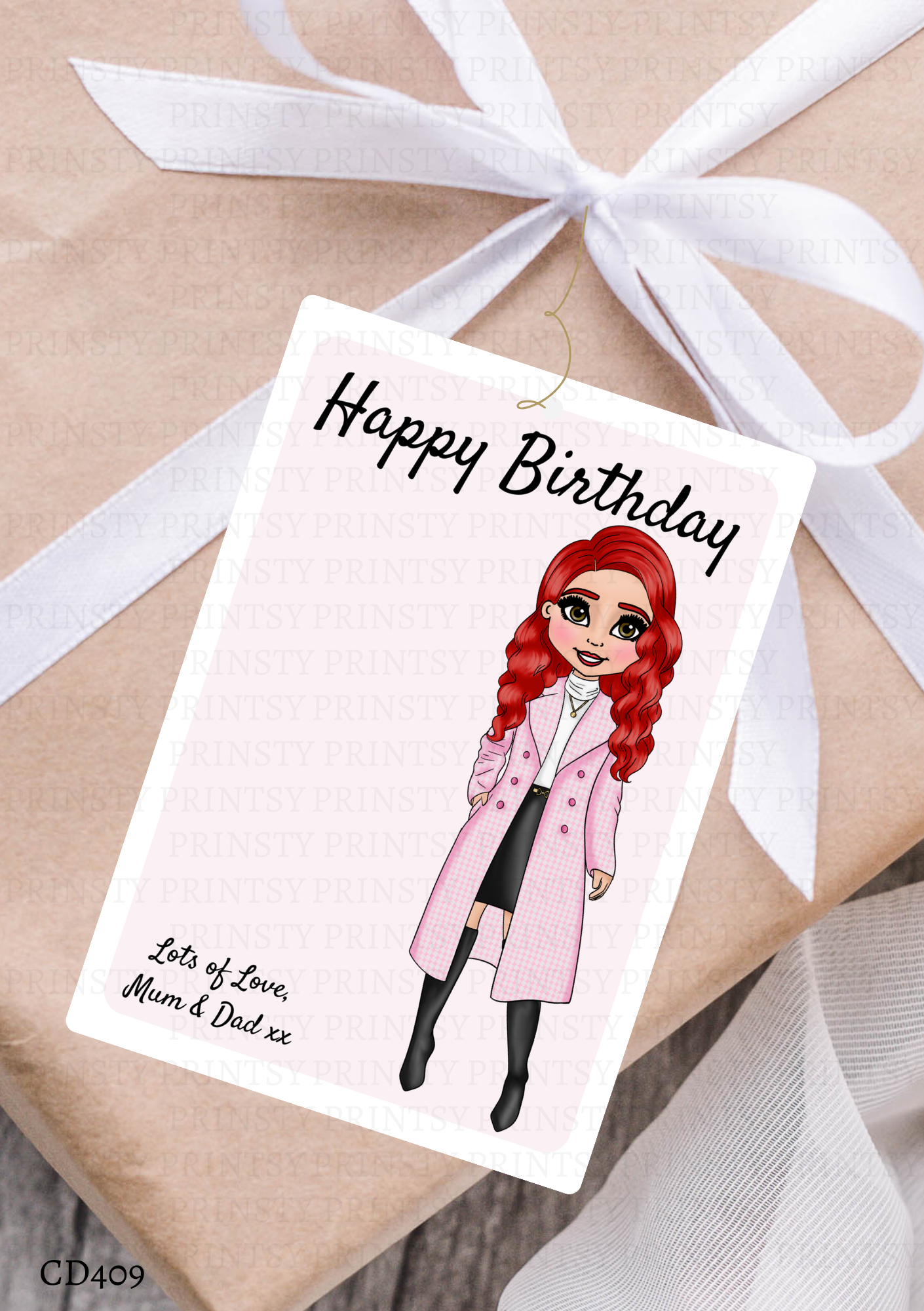 Elegant Dolly Gift Label