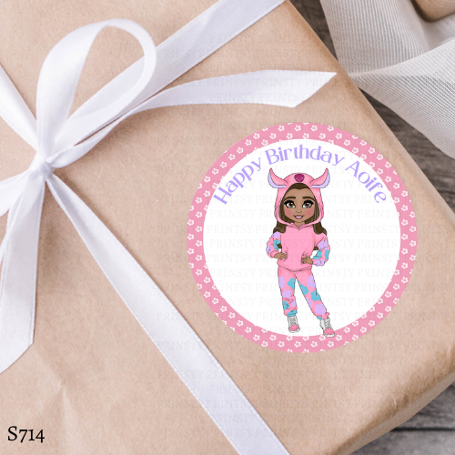 Pink Hawaiian Dolly Sticker Sheet