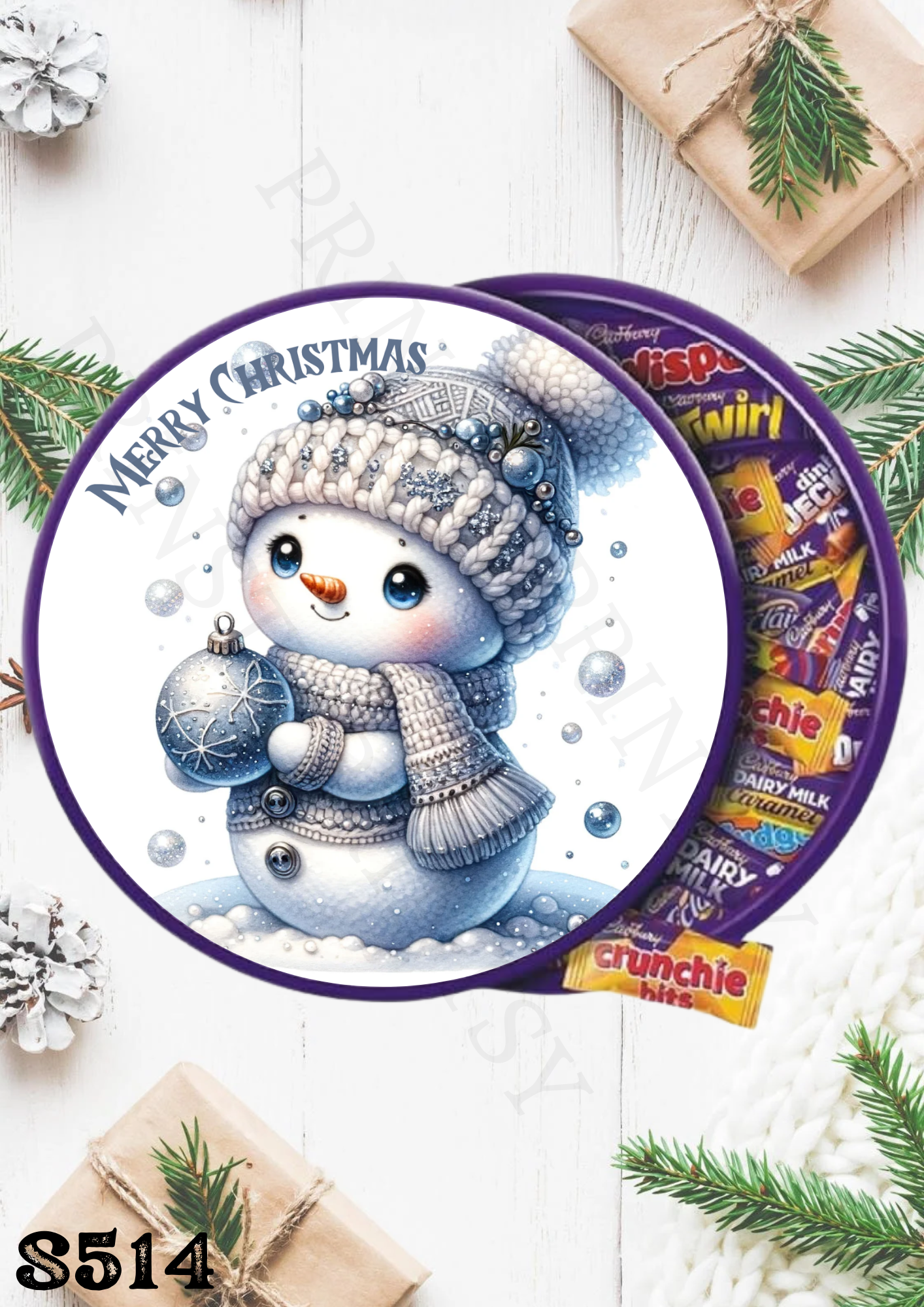 Christmas Chocolate Tub Sticker