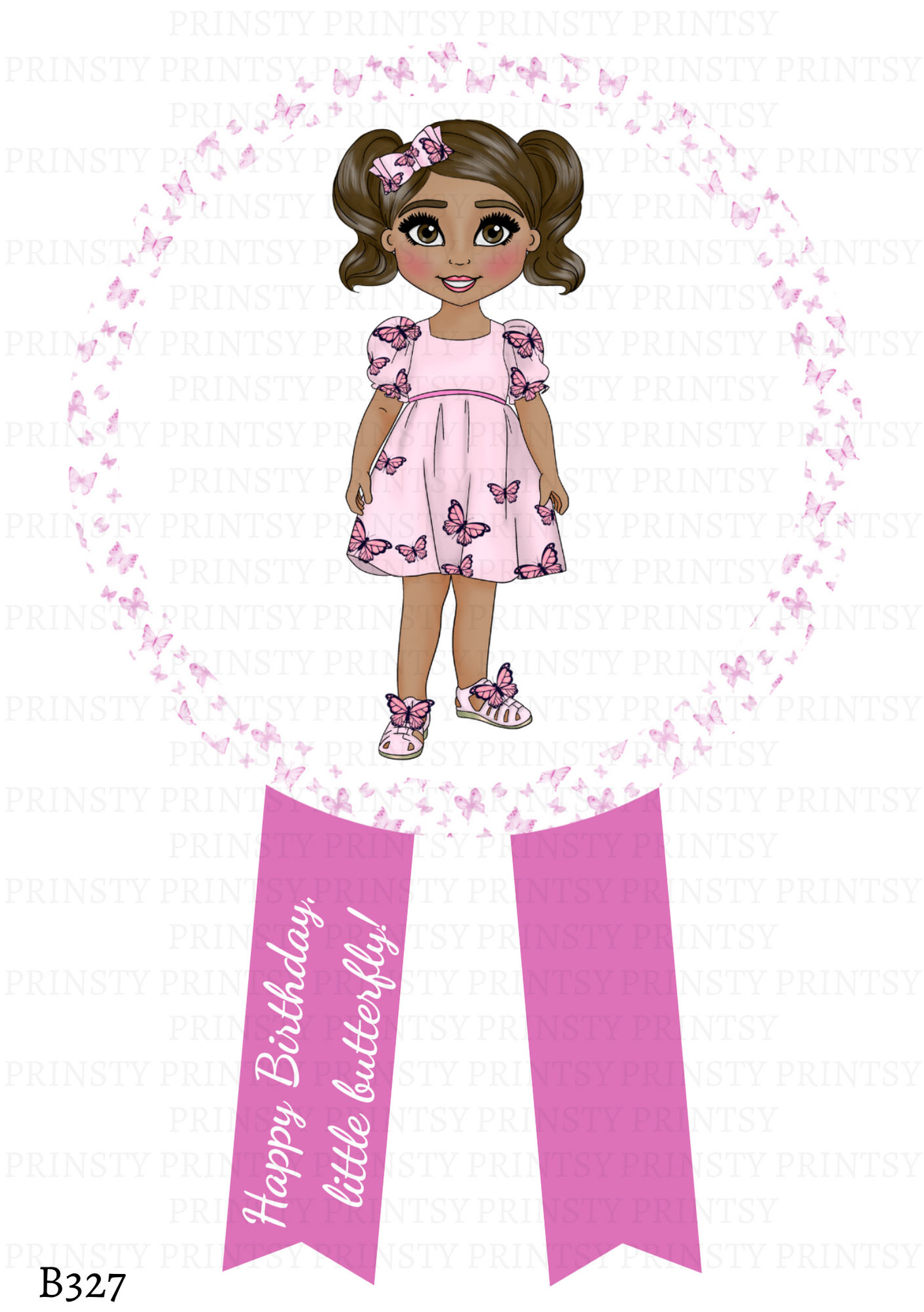 Pink Butterfly Dolly Badge