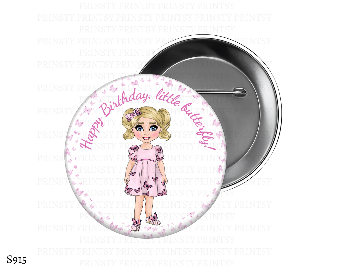 Pink Butterfly Dolly BowBitz/Badges