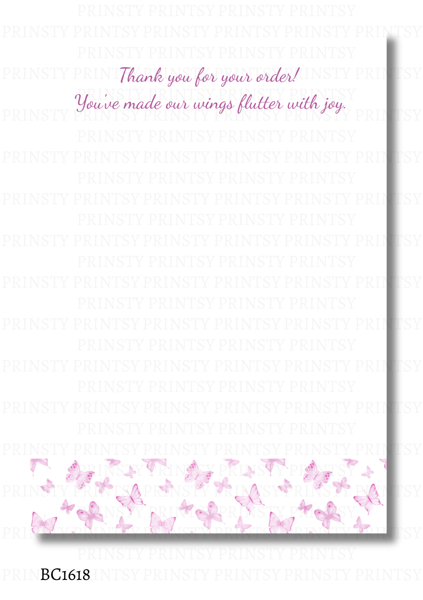 Pink Butterfly Bow Card