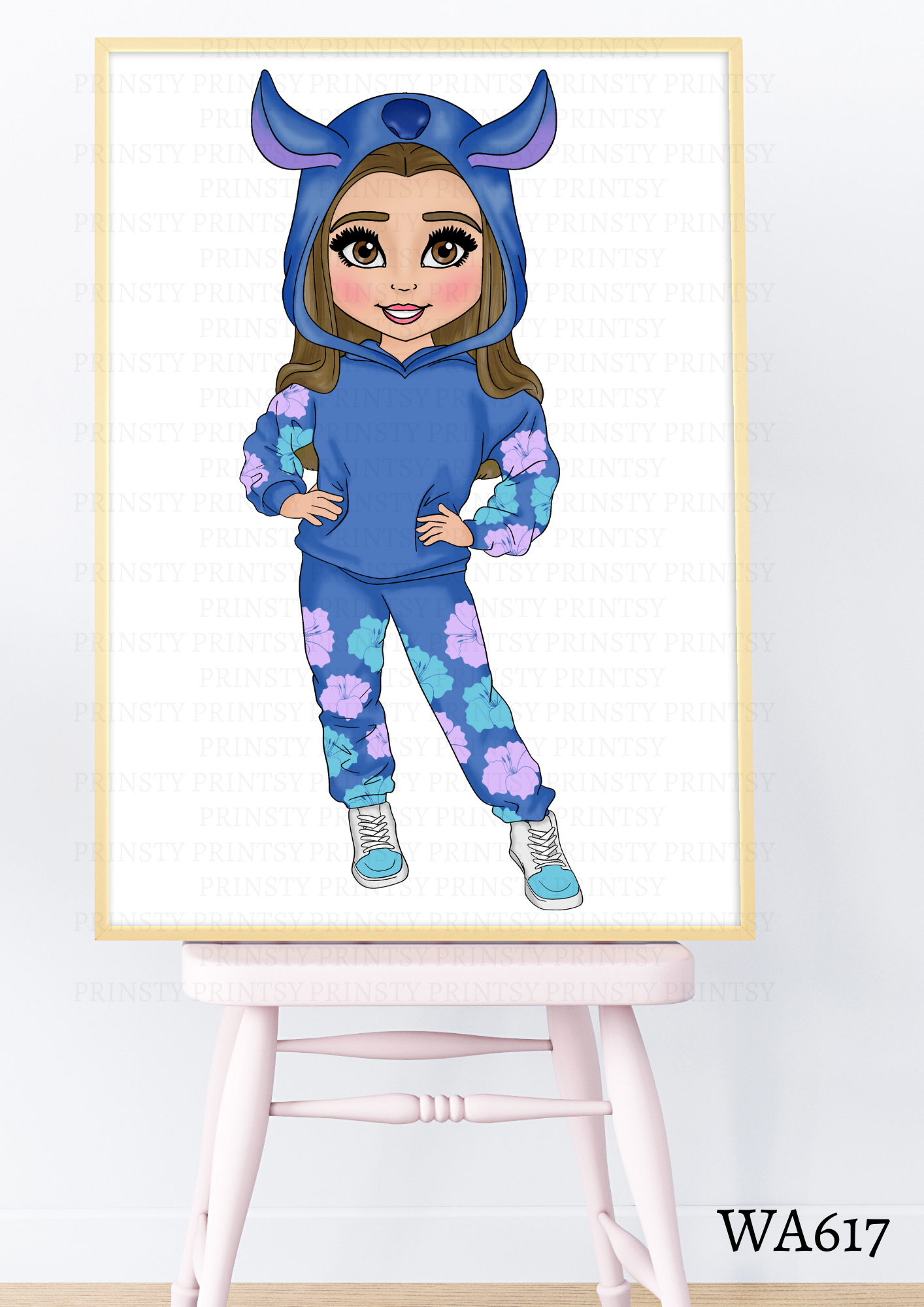 Blue Hawaiian Dolly Wall Art