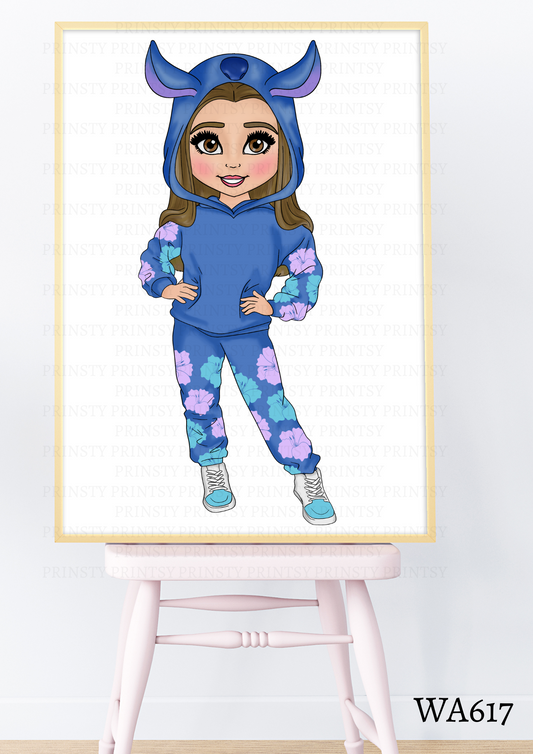 Blue Hawaiian Dolly Wall Art