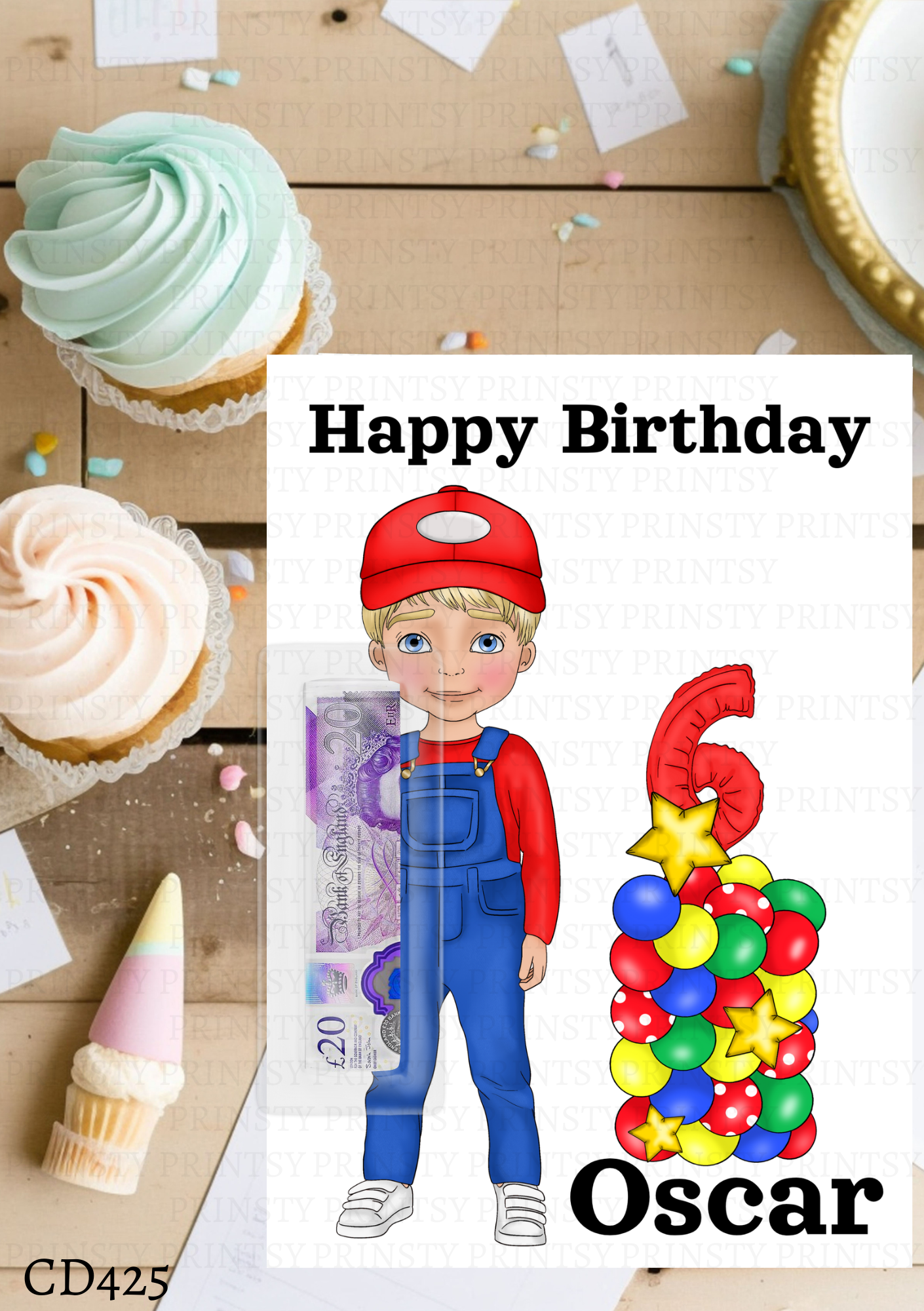 Green and Red Dungarees Dude Money Card