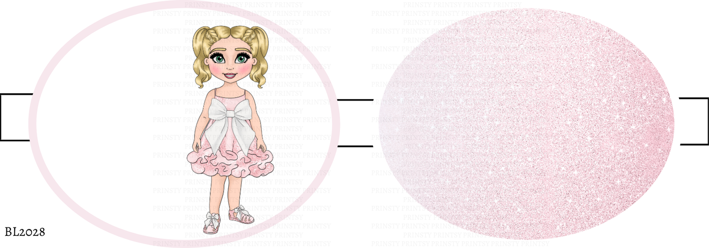 Pink & White Bow Dolly Bow Loop