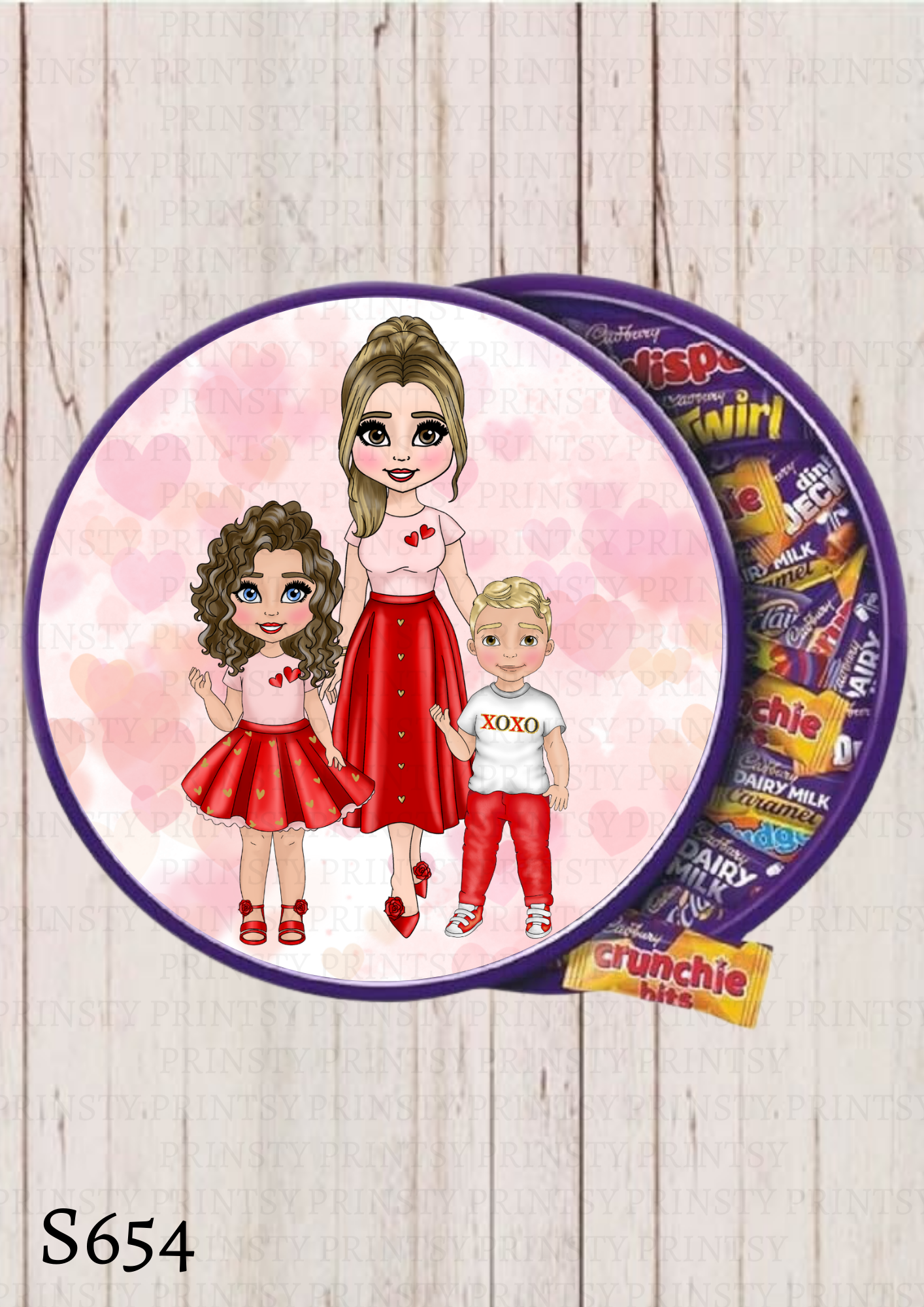 Dolly Valentines Chocolate Tub Sticker