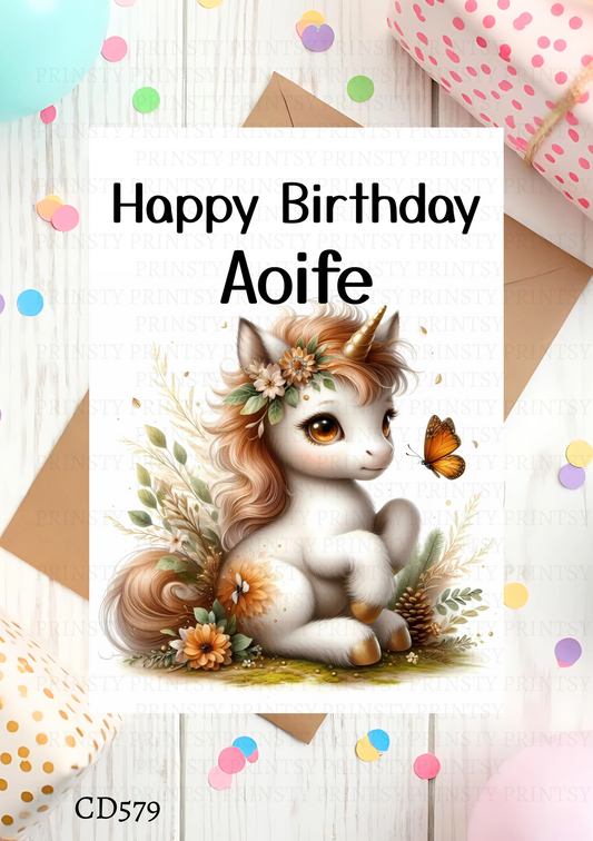 Autumn Unicorn Celebration Card