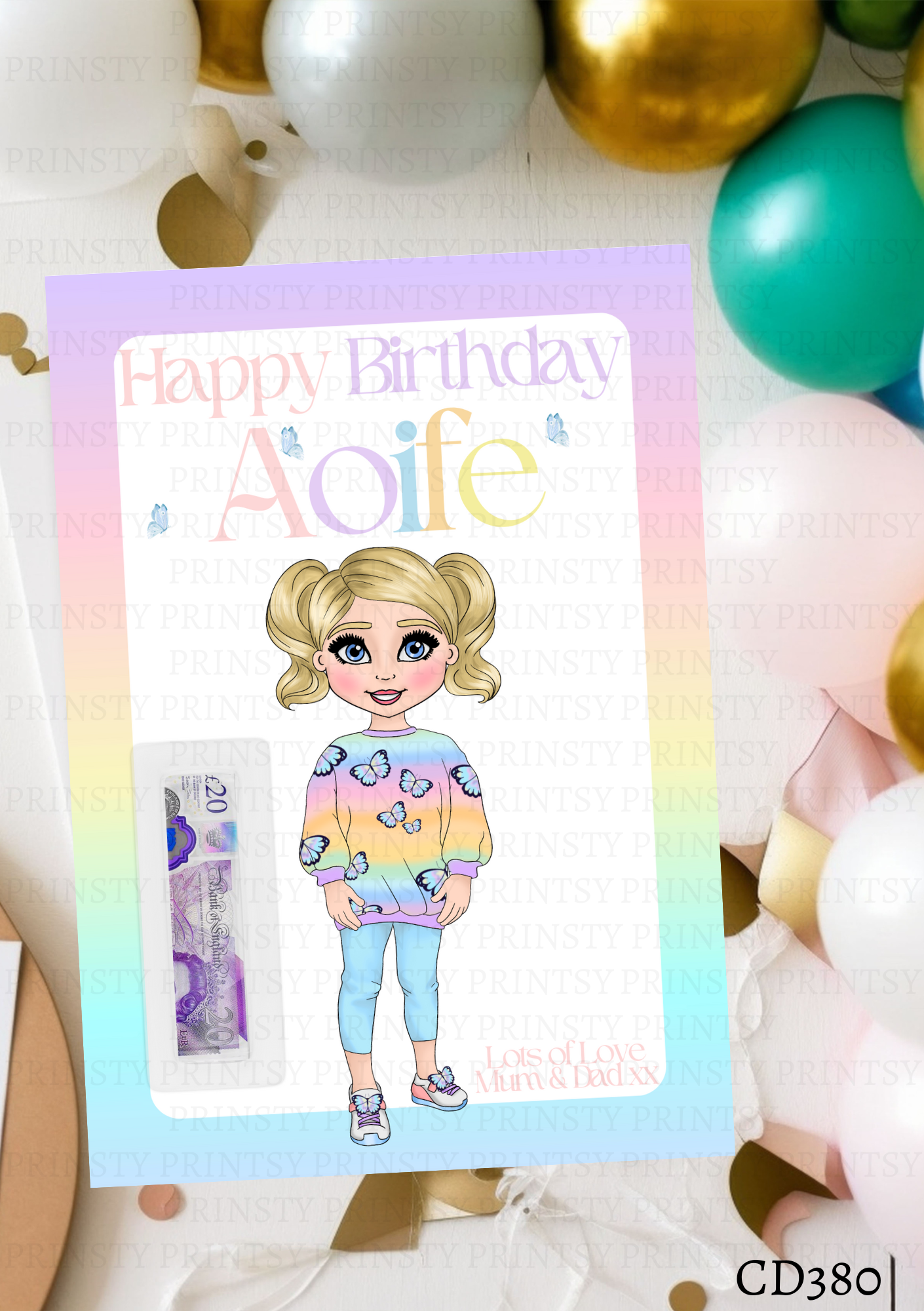 Butterfly Dolly Money Card
