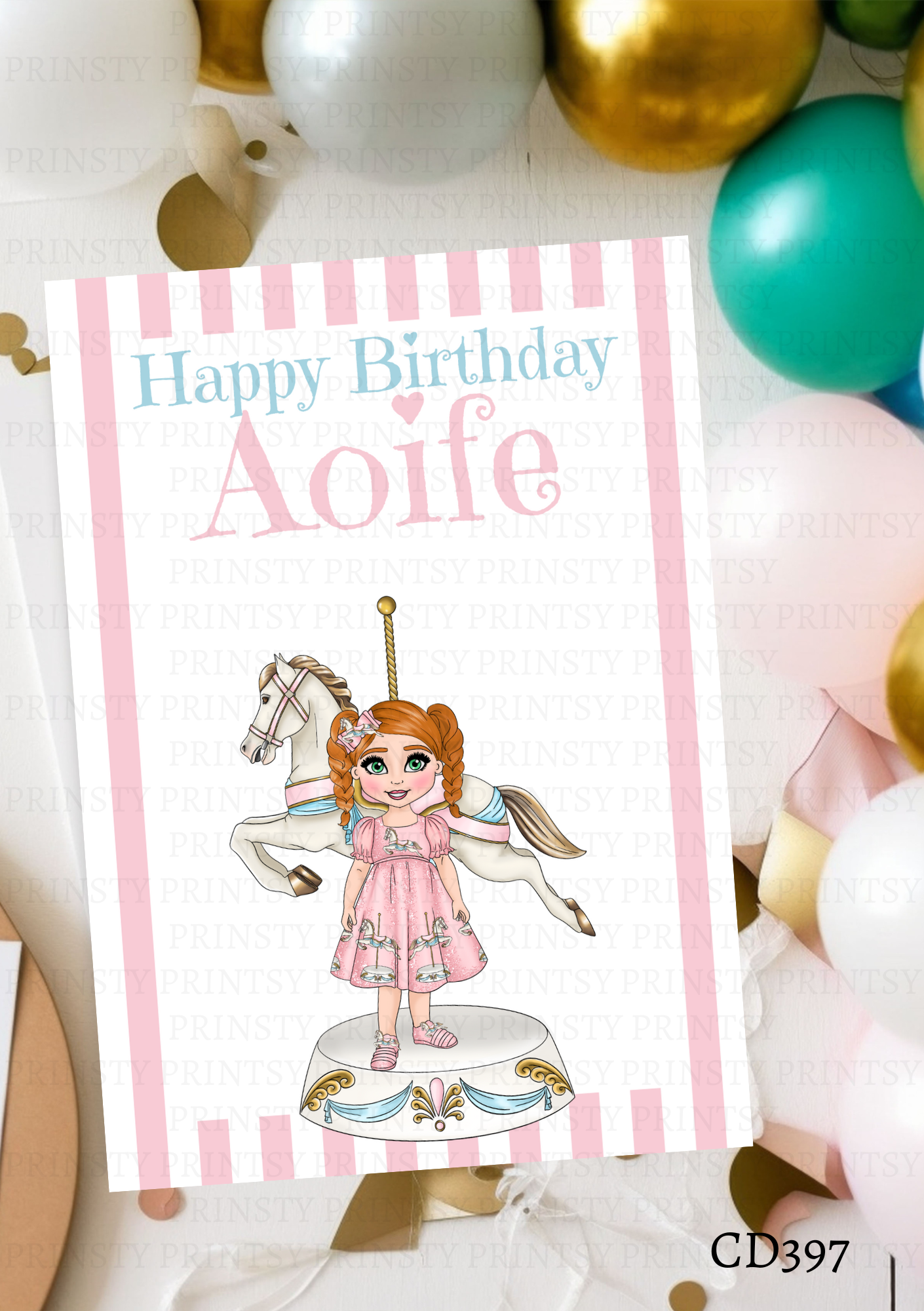 Carousel Dolly Celebration Card