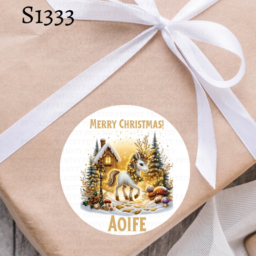 Christmas Unicorn Sticker Sheet