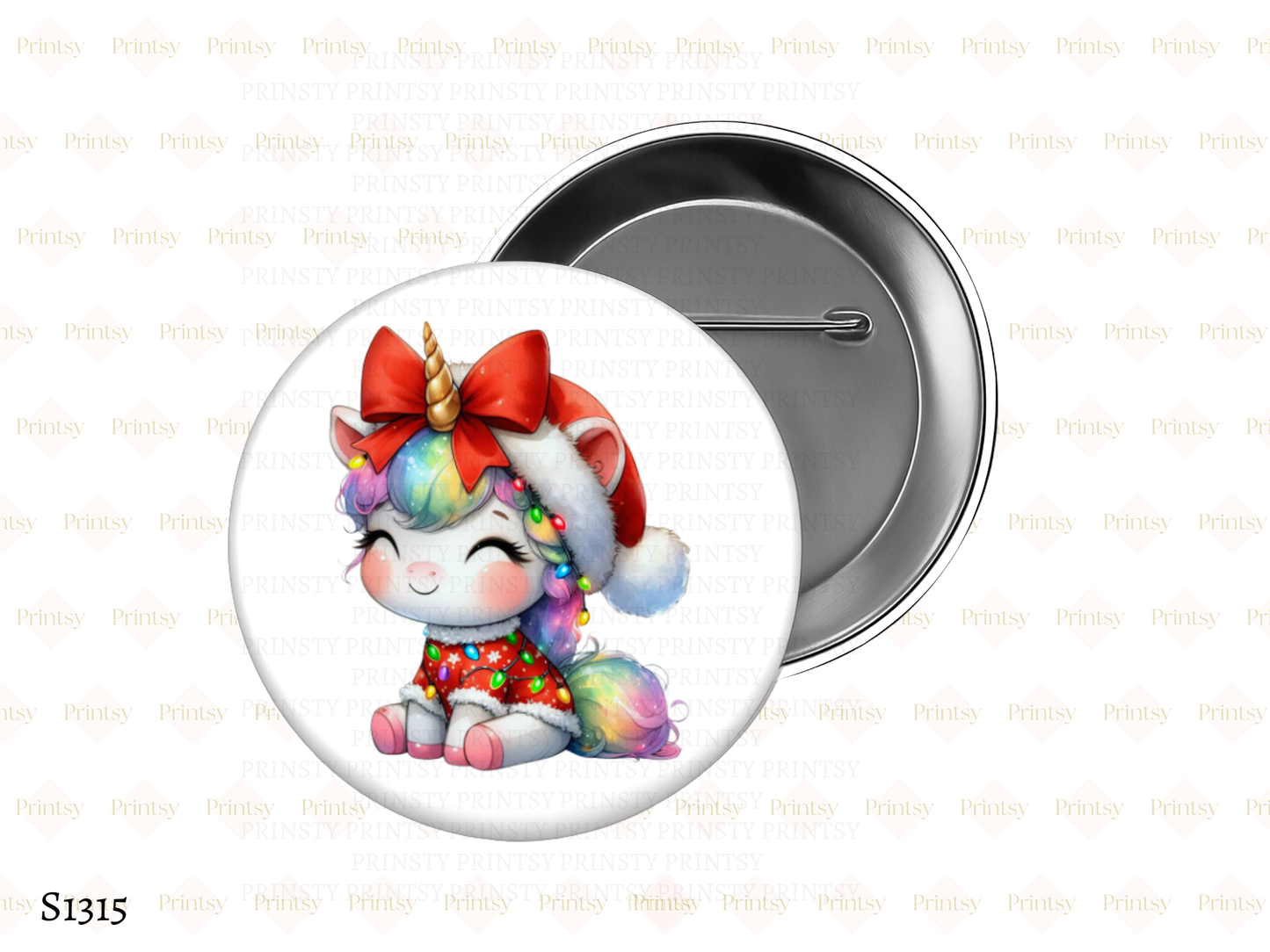 Christmas Unicorn BowBitz/Badges