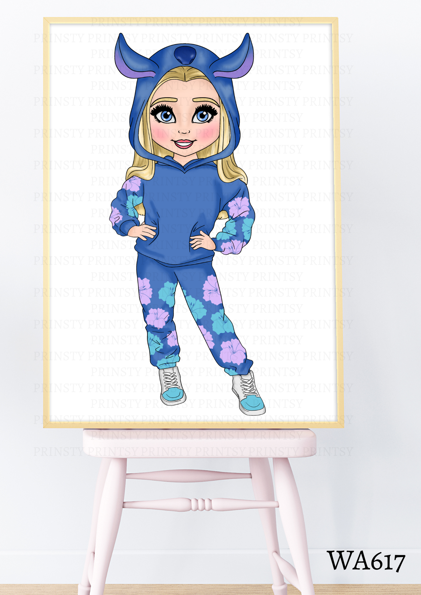 Blue Hawaiian Dolly Wall Art