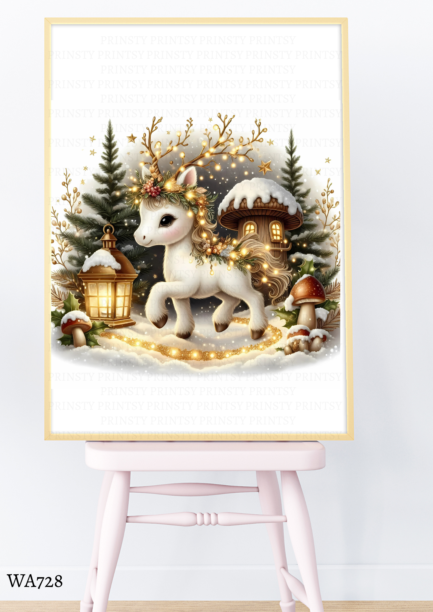 Christmas Unicorn Wall Art