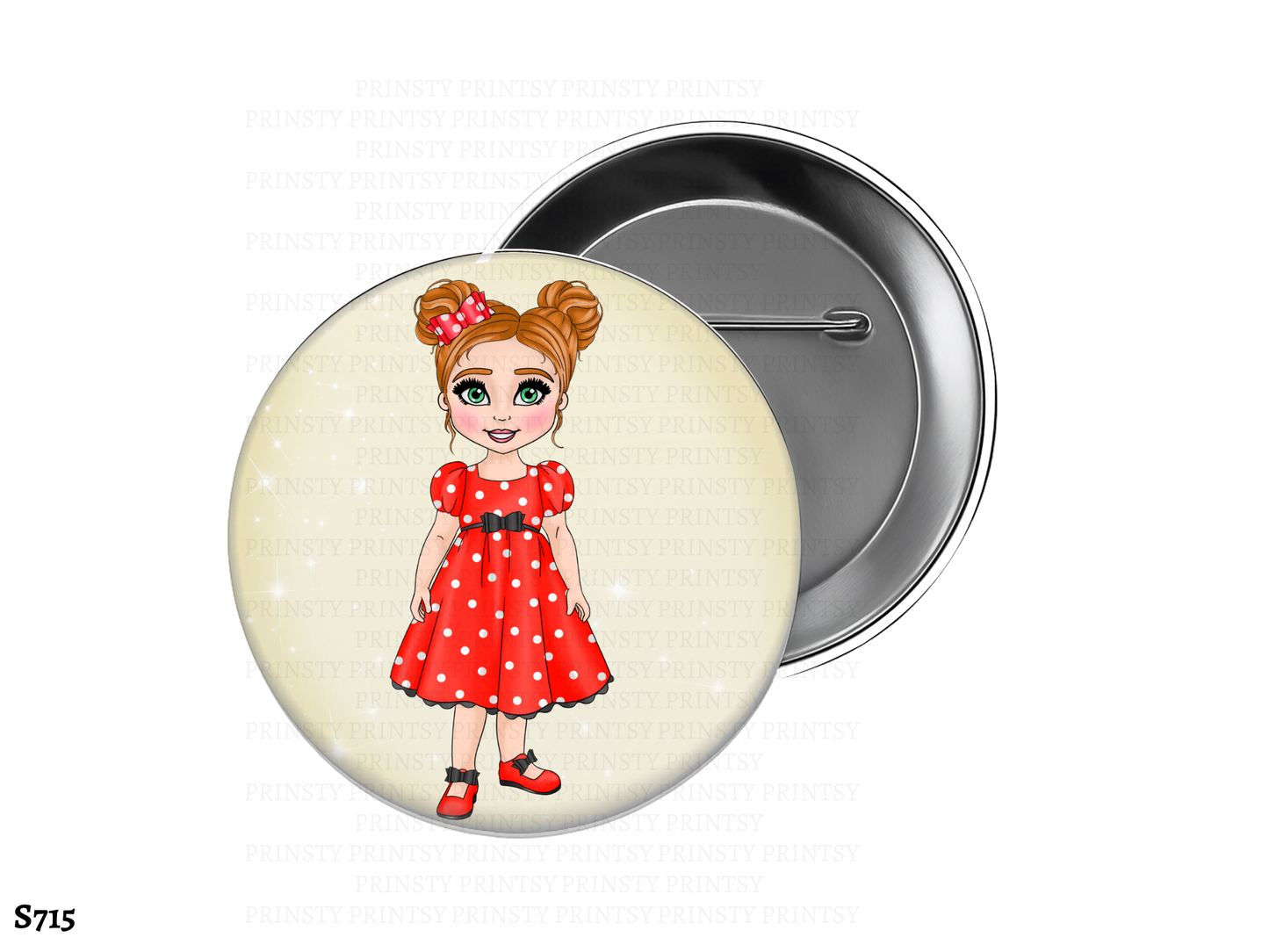 Spotty Dress Dolly BowBitz/Badges